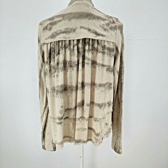 XCVI Womens Size XS Asymmetrical Zip Tie Dye Jacket Cardigan Hi Low Raw Hem Gray - Picture 4 of 9